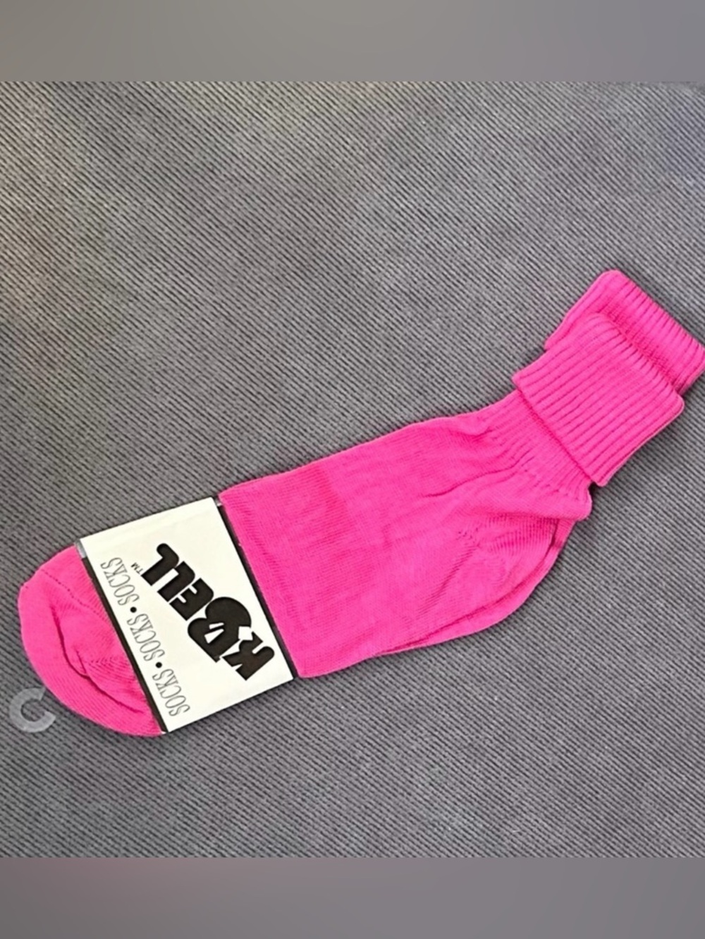 Vintage 80's Ribbed Cuff Socks Crew Style Pink Fold Over Women’s NOS